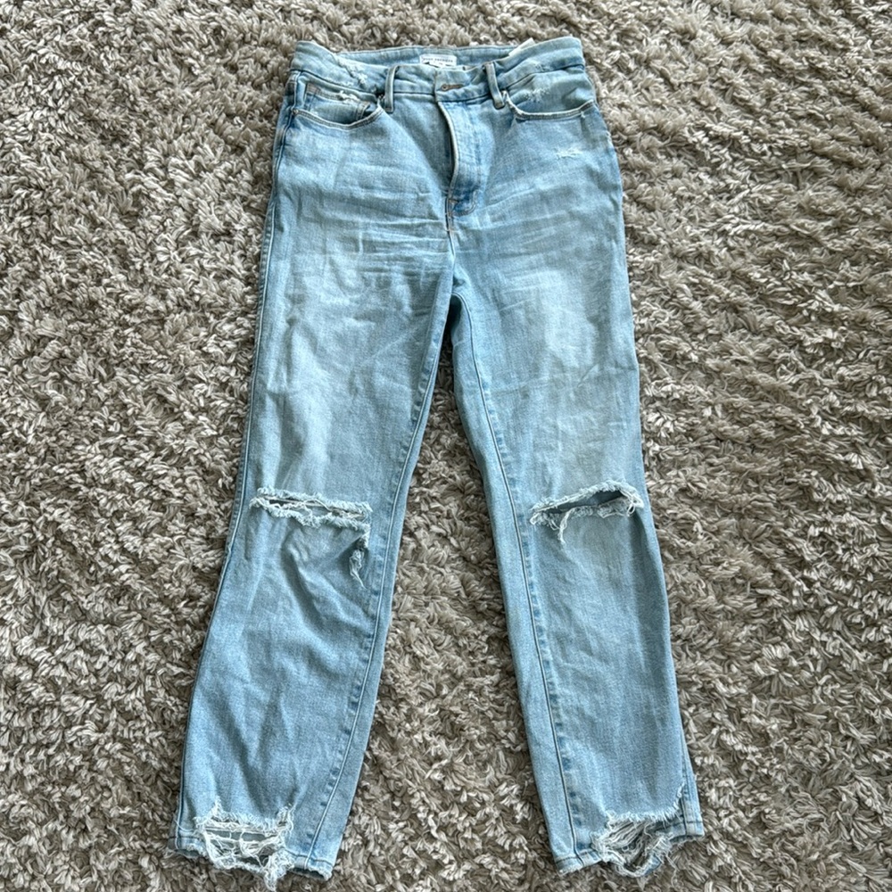 Good American light wash jeans